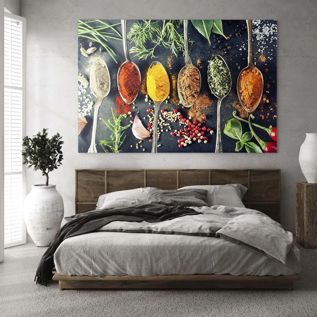 Billede på glas - Kulinarisk magi - 120x80 cm