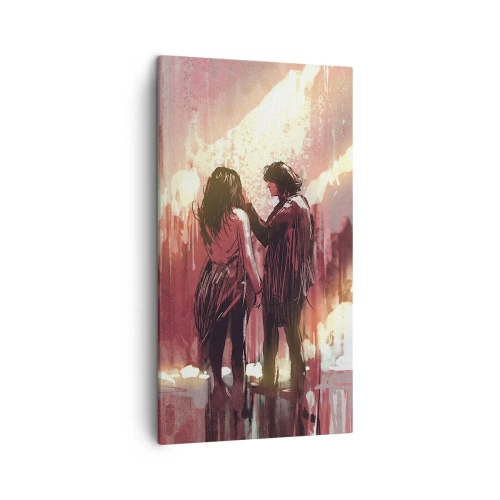 Lærredstryk - Billede på lærred - Kærlighedens evige skuespil - 45x80 cm