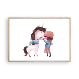 Plakat i ramme af lyst egetræ - En vinterhistorie - 100x70 cm