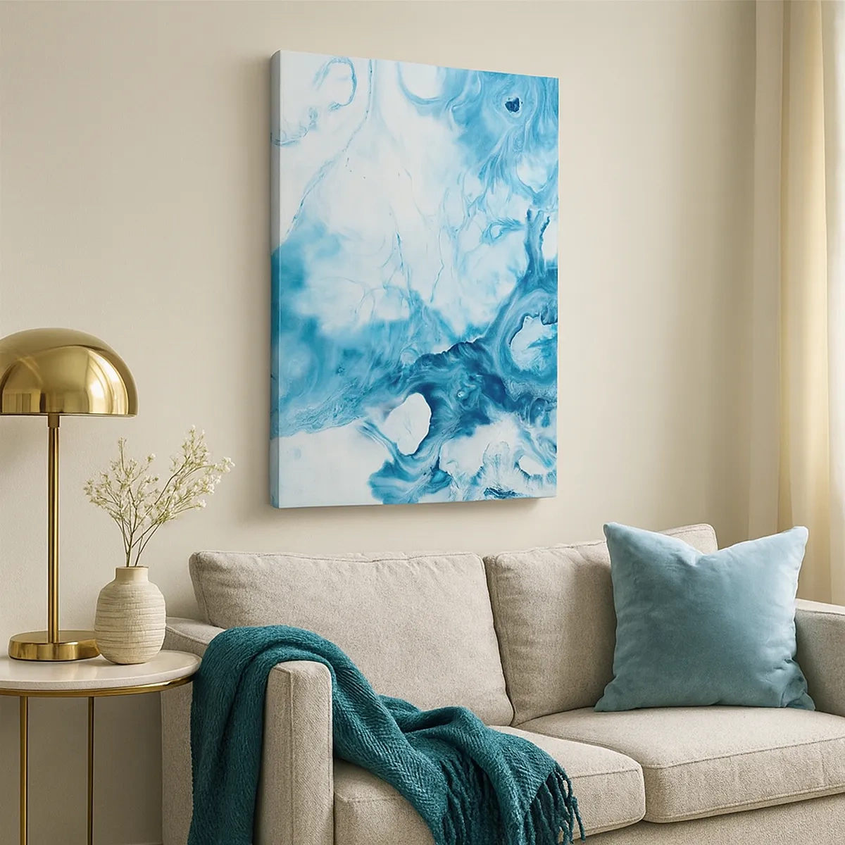 Lærredstryk - Billede på lærred - Blå koncert - 50x70 cm