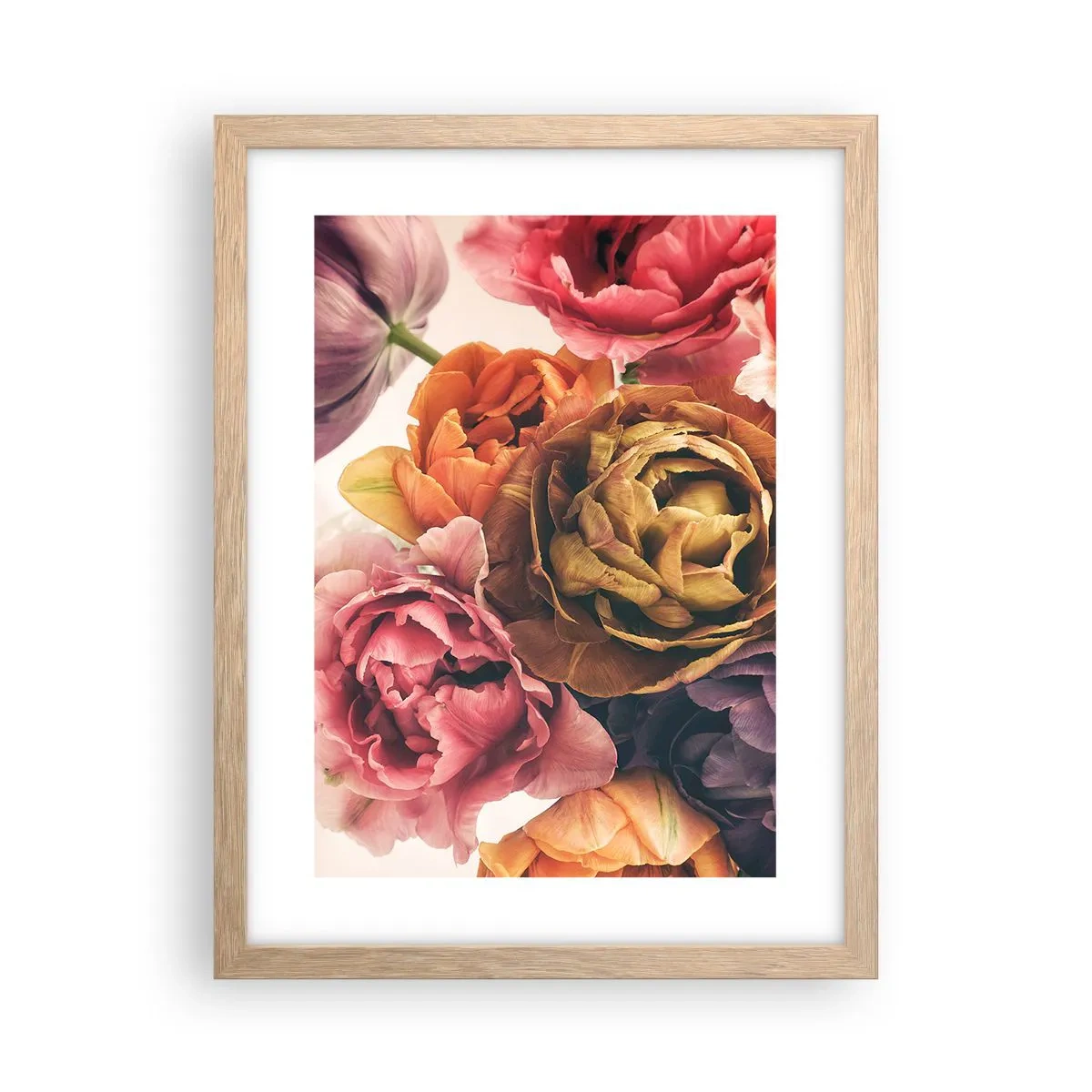 Plakat i ramme af lyst egetræ - Fejring af livet - 30x40 cm