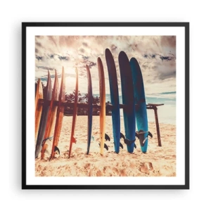 Plakat i sort ramme - Godnat, indtil i morgen - 60x60 cm