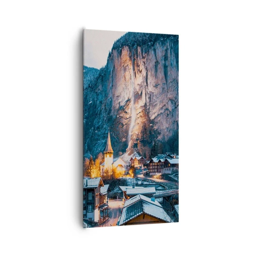 Lærredstryk - Billede på lærred - Vinterens lysende ånd - 65x120 cm