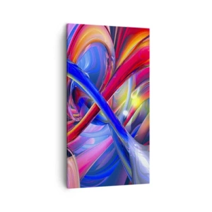 Lærredstryk - Billede på lærred - En dans af farver - 45x80 cm