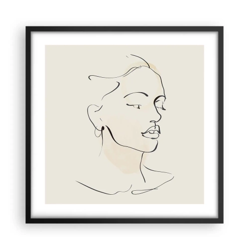 Plakat i sort ramme - En bestemt linje - 50x50 cm