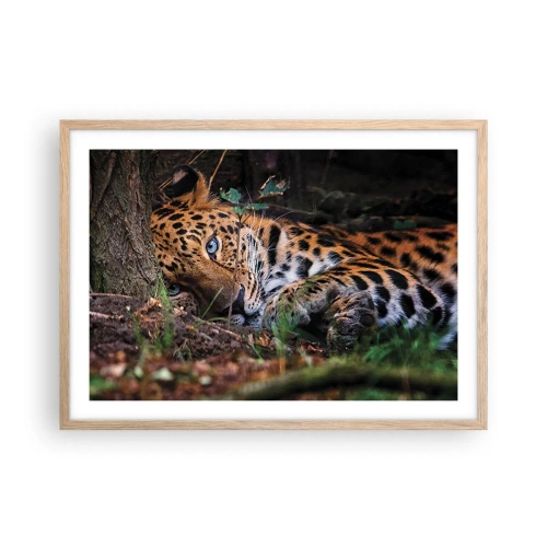 Plakat i ramme af lyst egetræ - Stol på mig - 70x50 cm