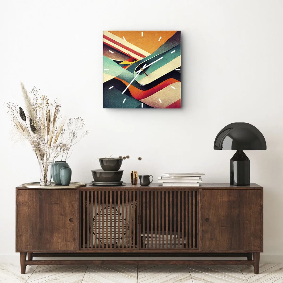 Vægur, Uret - Intens komposition - 30x30 cm