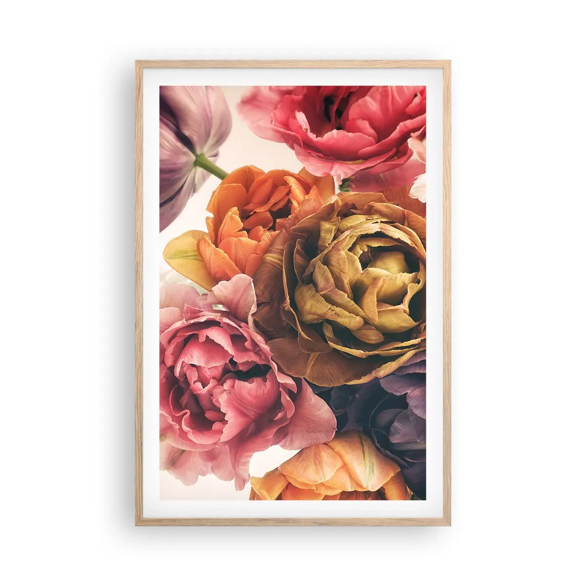 Plakat i ramme af lyst egetræ - Fejring af livet - 61x91 cm