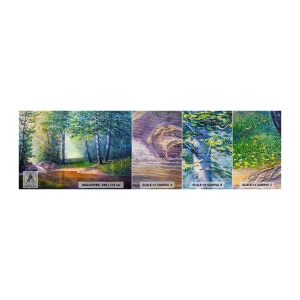 Prøve Fototapet Premium Canvas - Idylliske omgivelser - Landskab, Skov, flod - 100x30 cm
