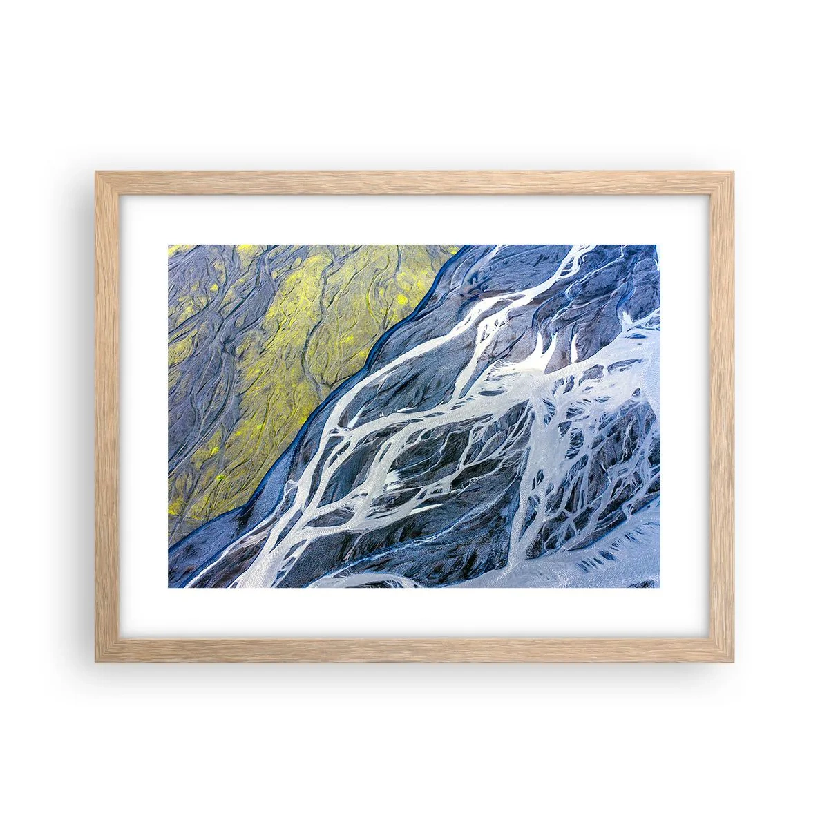 Plakat i ramme af lyst egetræ - Naturens hulemalerier - 40x30 cm