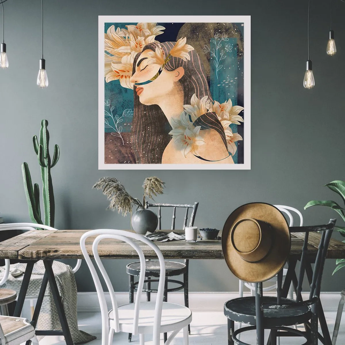 Plakat - Eventyret om prinsessen med liljerne - 50x50 cm