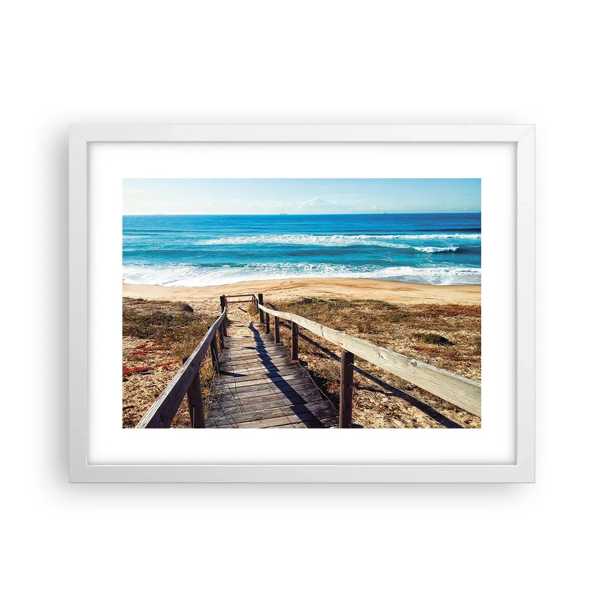 Plakat i hvid ramme - Løb! - 40x30 cm