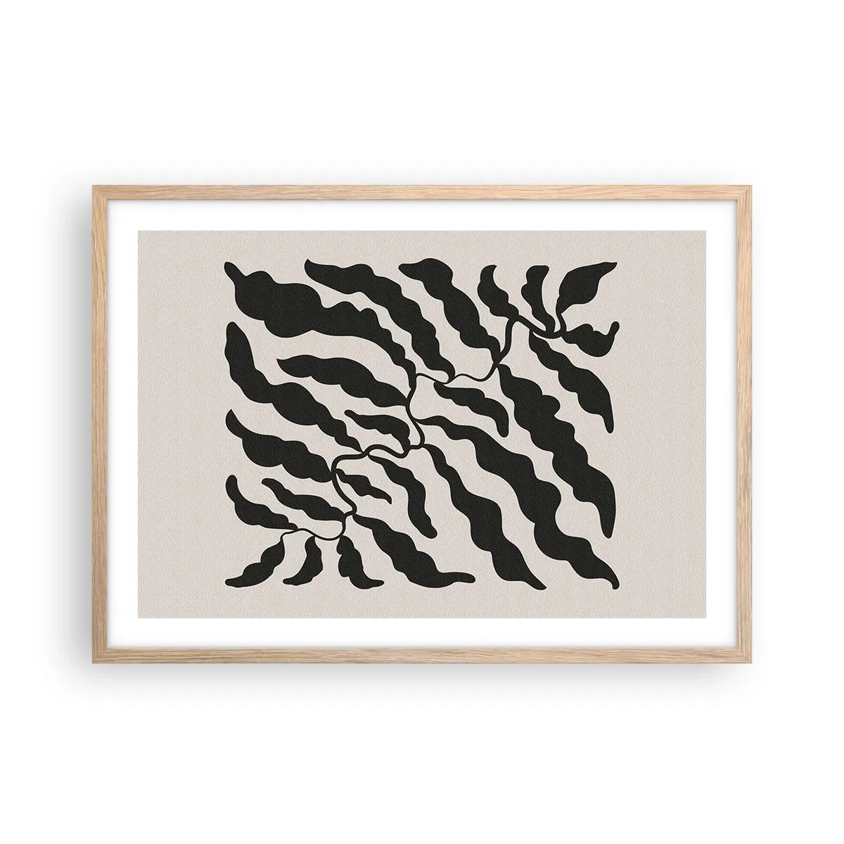 Plakat i ramme af lyst egetræ - En firkants natur - 70x50 cm