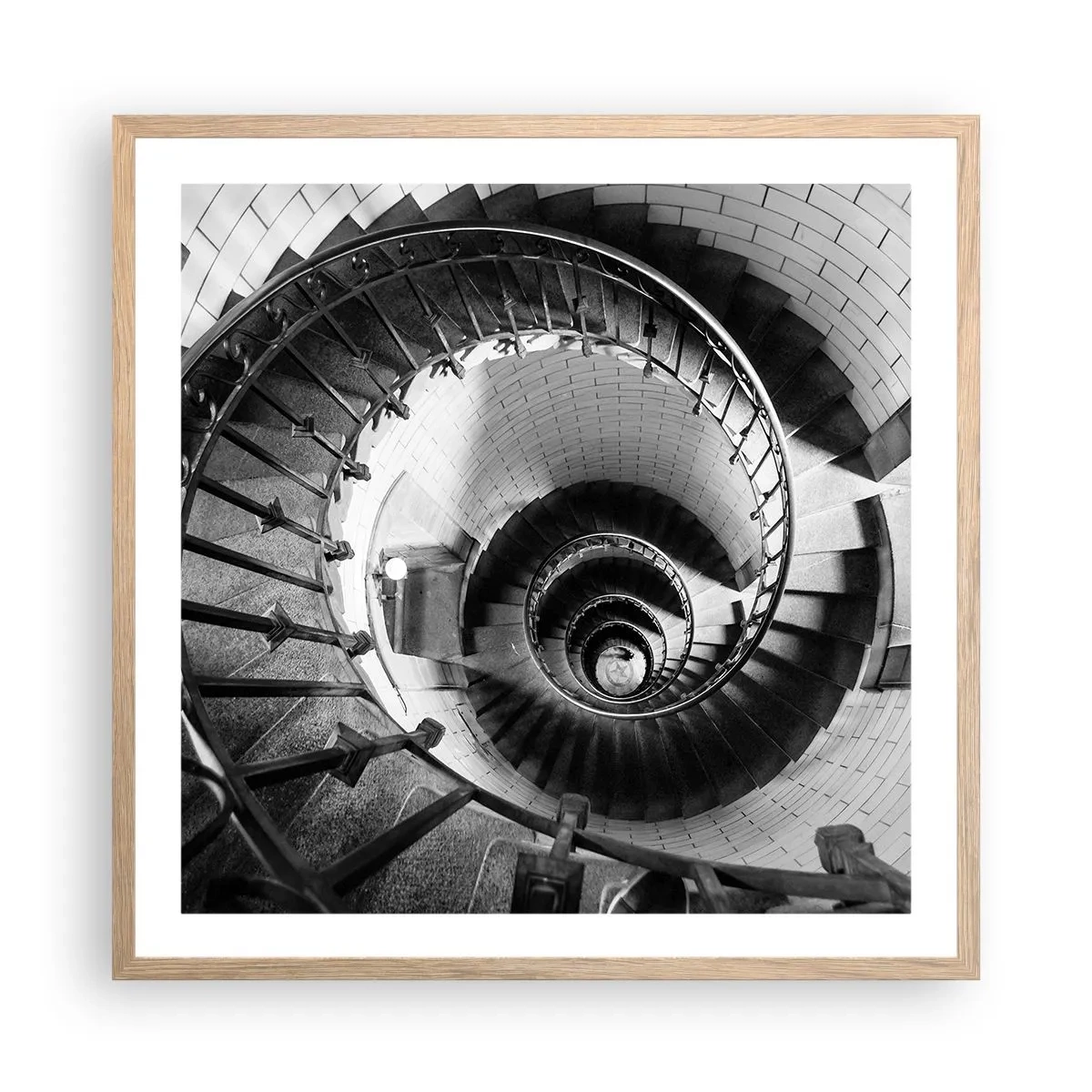 Plakat i ramme af lyst egetræ - Højt og højere - 60x60 cm