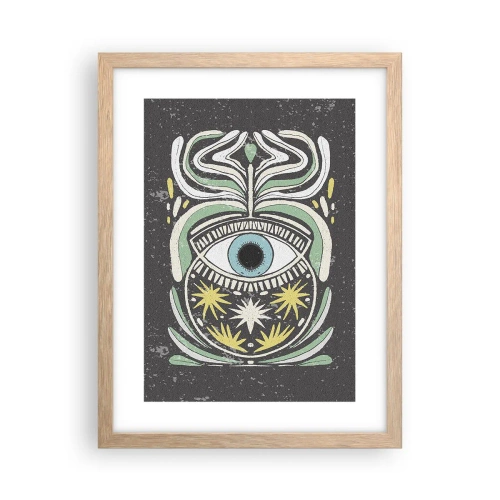 Plakat i ramme af lyst egetræ - Stammeritualer - 30x40 cm