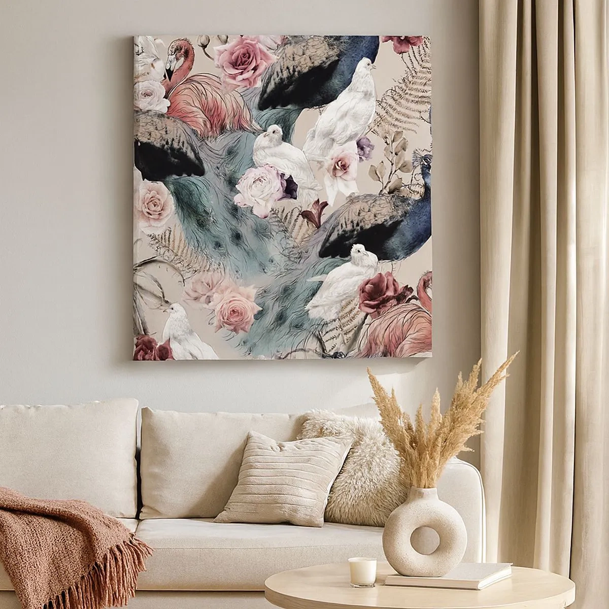 Lærredstryk - Billede på lærred - I paladsets have - 30x30 cm