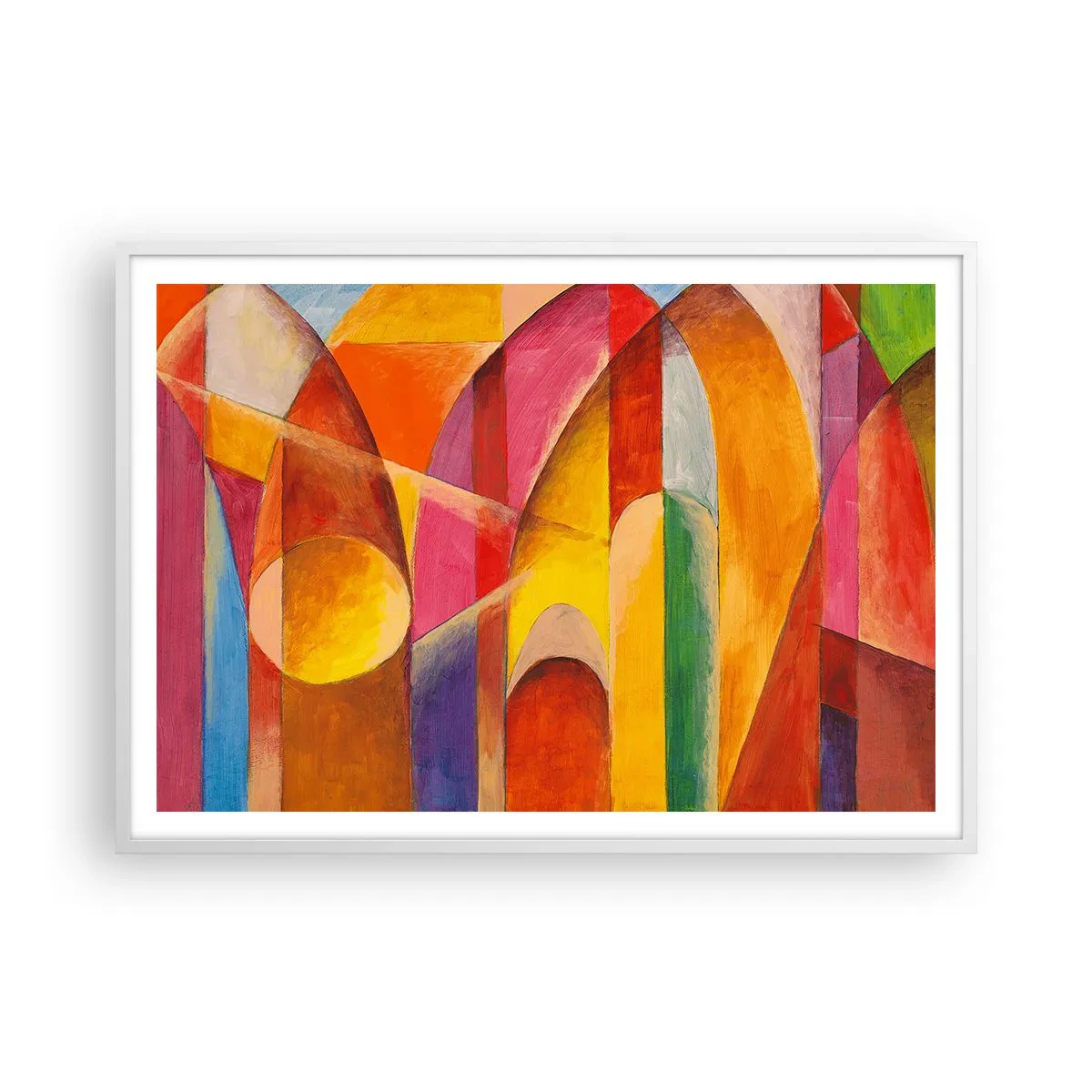 Plakat i hvid ramme - Solens katedral - 100x70 cm