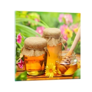 Billede på glas - Sød og blomsteragtig - 40x40 cm