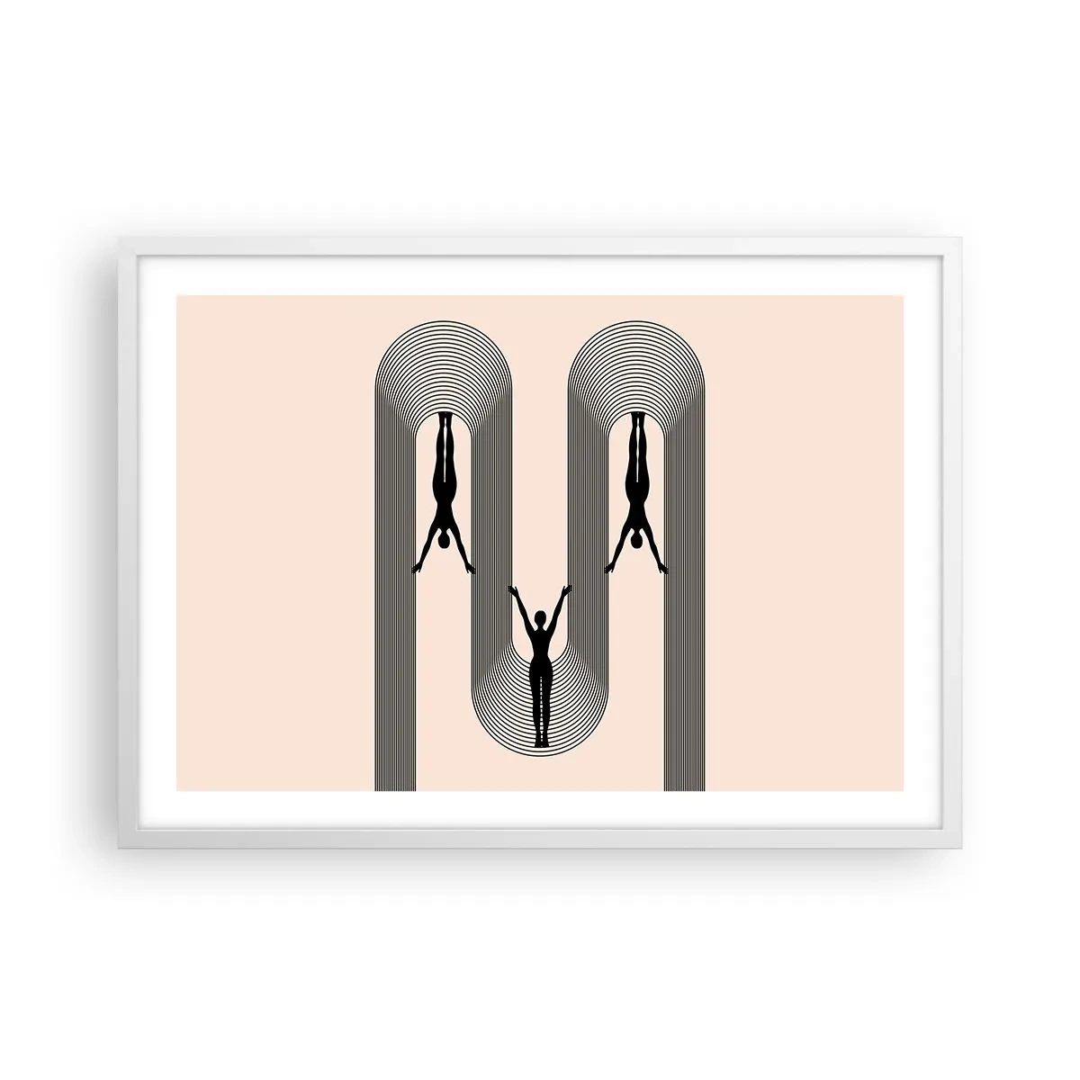 Plakat i hvid ramme - På hovedet nedad - 70x50 cm