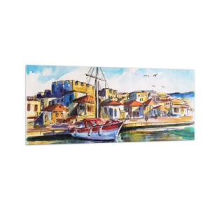 Billede på glas - Regnbue eftermiddag - 100x40 cm