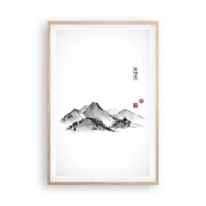 Plakat i ramme af lyst egetræ - Langt væk - 61x91 cm