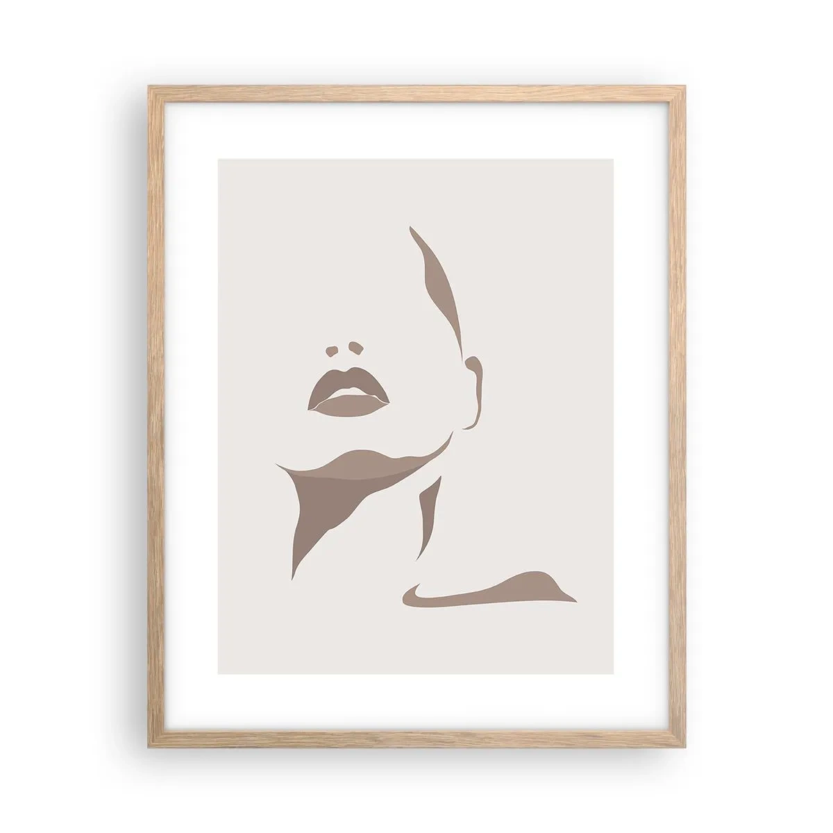 Plakat i ramme af lyst egetræ - Skabt af lys og skygge - 40x50 cm