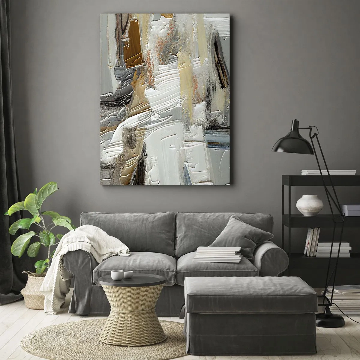 Lærredstryk - Billede på lærred - Farverige lagdelinger - 50x70 cm