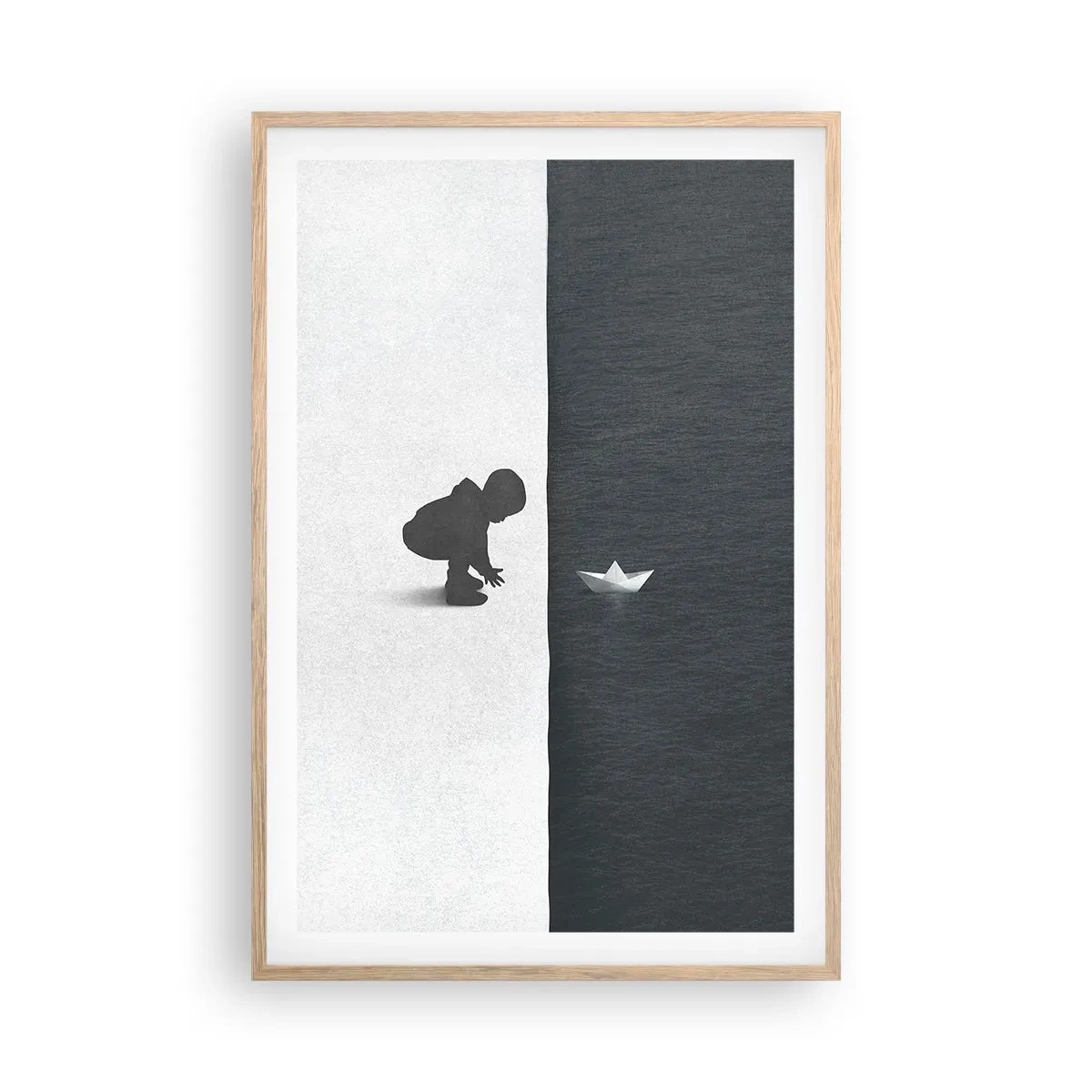 Plakat i ramme af lyst egetræ - Stor ekspedition - 61x91 cm