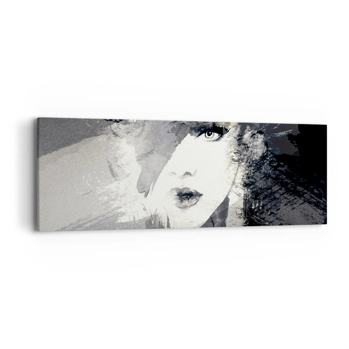 Lærredstryk - Billede på lærred - Bag et gråt slør - 90x30 cm