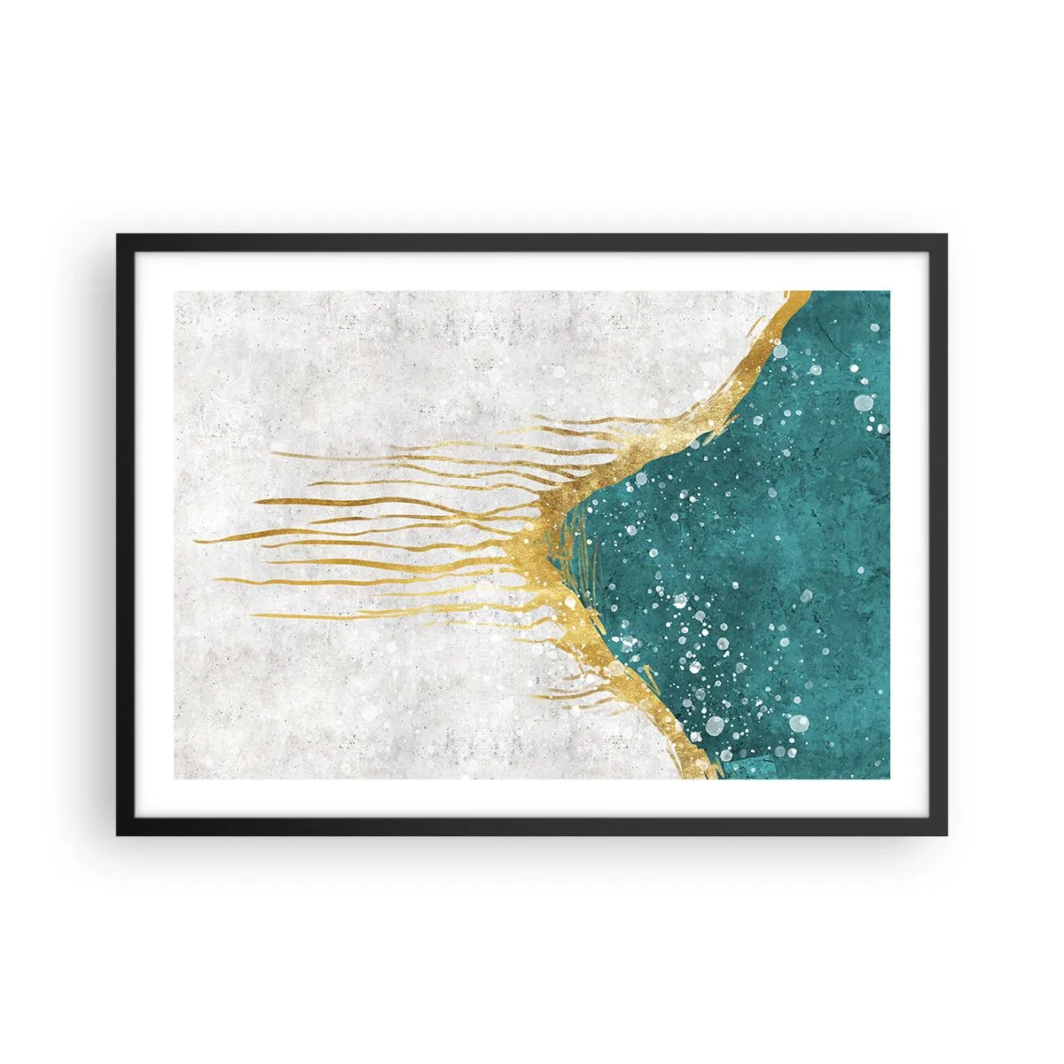Plakat i sort ramme - Gyldent tidevand - 70x50 cm