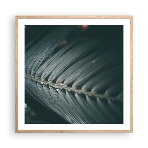 Plakat i ramme af lyst egetræ - Naturens præcision - 60x60 cm