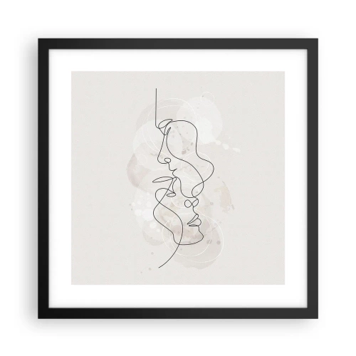 Plakat i sort ramme - Omfavnet i en omfavnelse - 40x40 cm