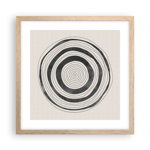 Plakat i ramme af lyst egetræ - Det vigtige er det, der er imellem - 40x40 cm