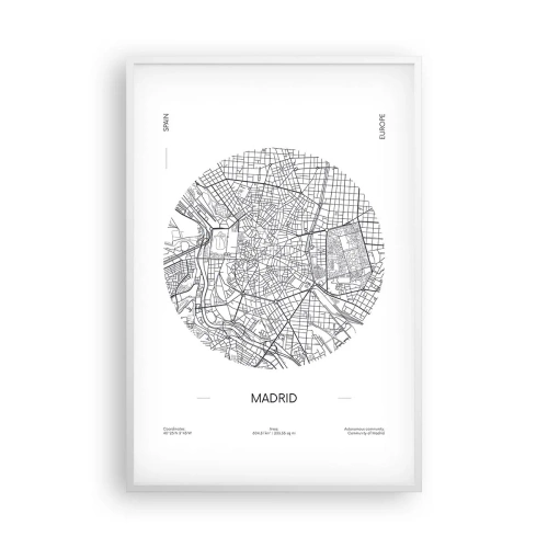 Plakat i hvid ramme - Madrids anatomi - 61x91 cm