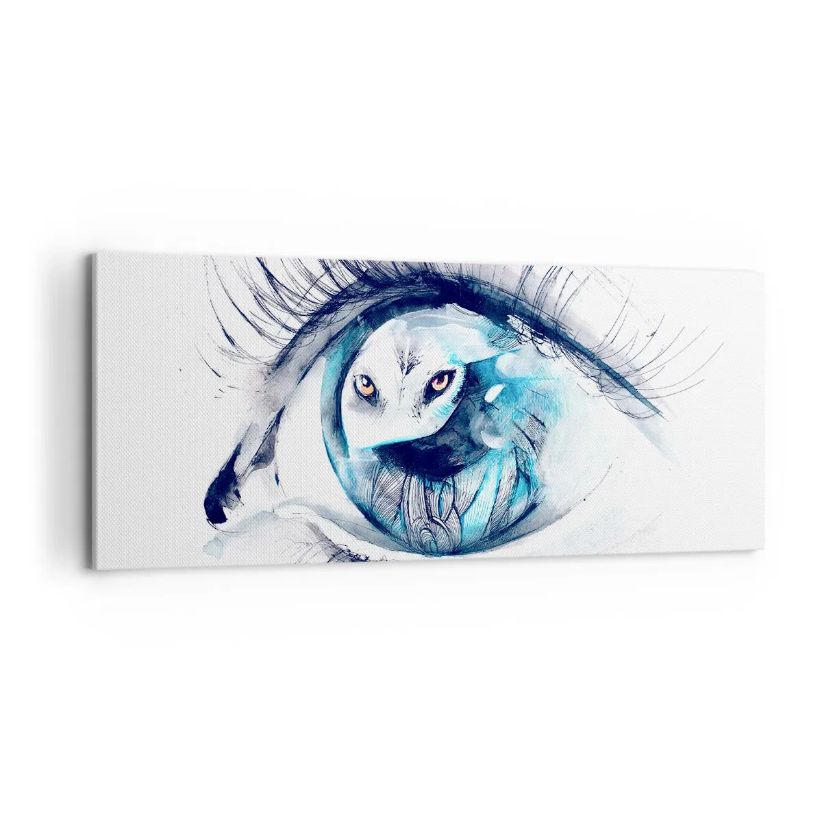 Lærredstryk - Billede på lærred - Øje mod øje med vildskab - 100x40 cm