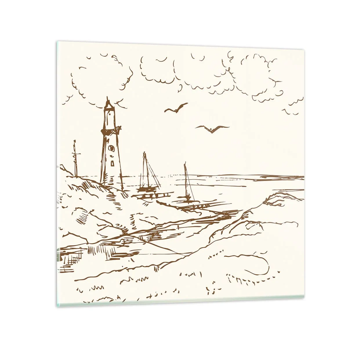 Billede på glas - Oversigt over sommerminder - 60x60 cm