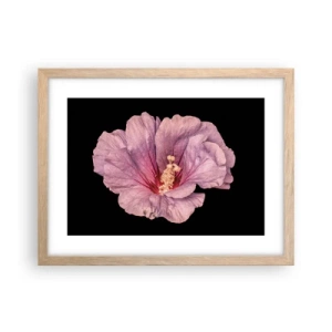 Plakat i ramme af lyst egetræ - Lige i hjertet - 40x30 cm