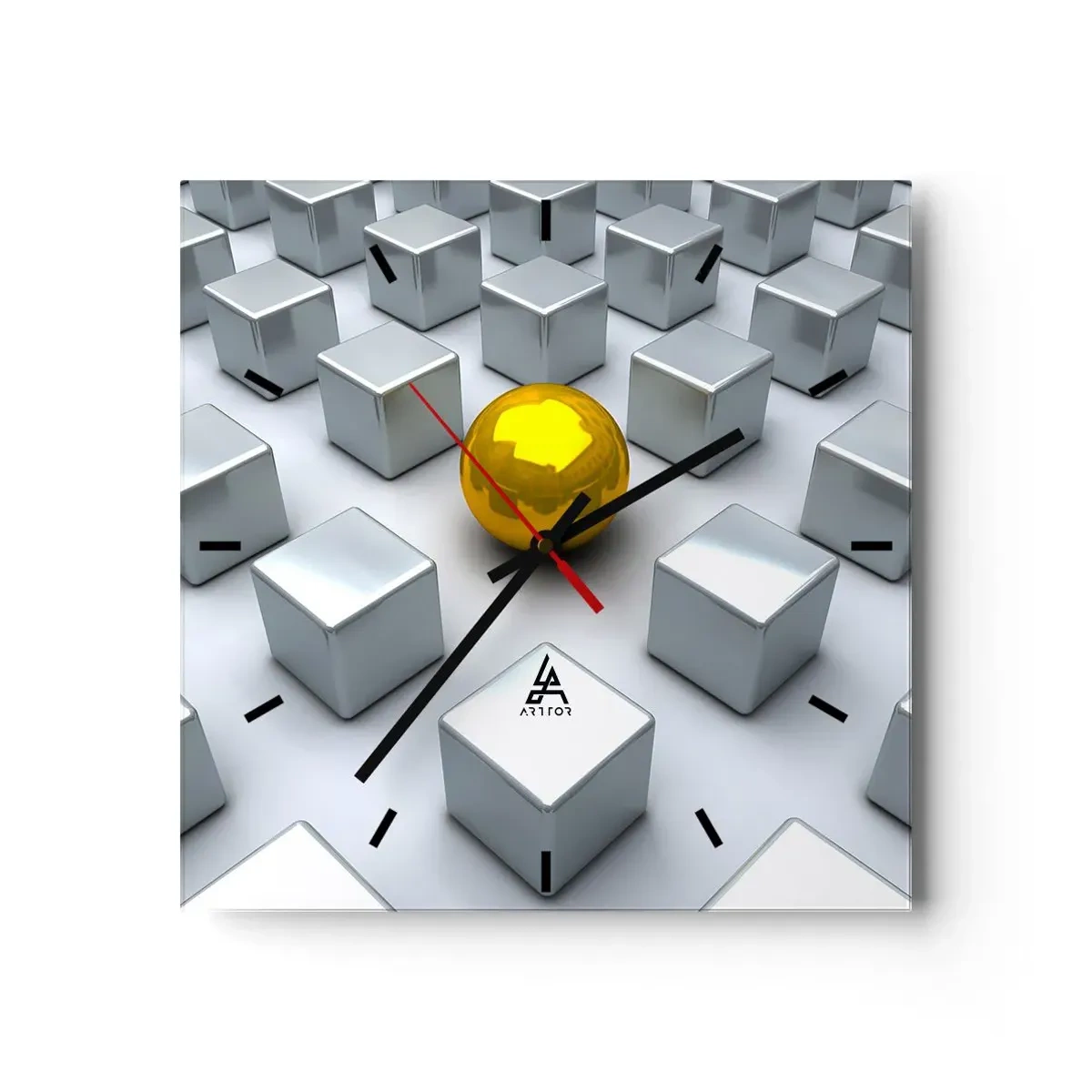 Vægur, Uret - Hvorfor mig? Geometrisk sammensætning - 30x30 cm