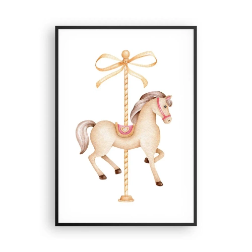 Plakat i sort ramme - Med et yndefuldt trav - 70x100 cm