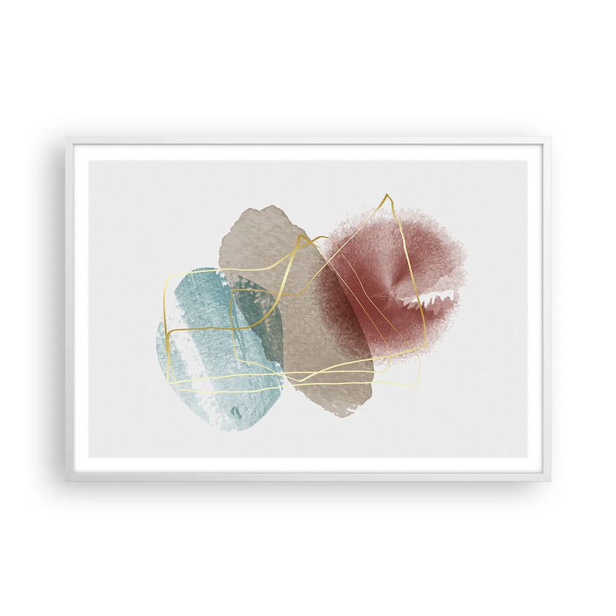 Plakat i hvid ramme - Rummets perler - 100x70 cm