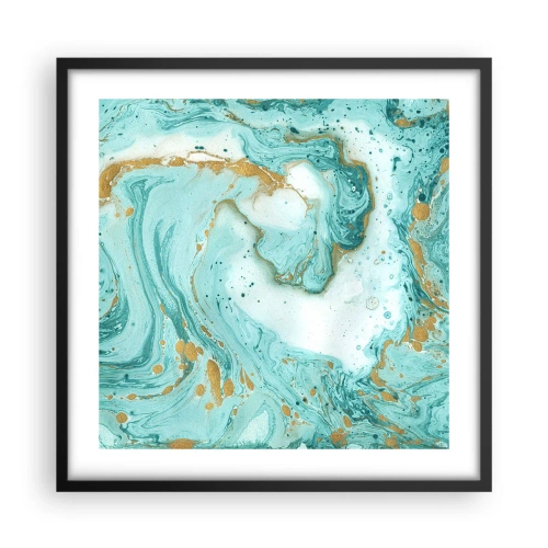 Plakat i sort ramme - Under den store bølge i Edo-perioden - 50x50 cm