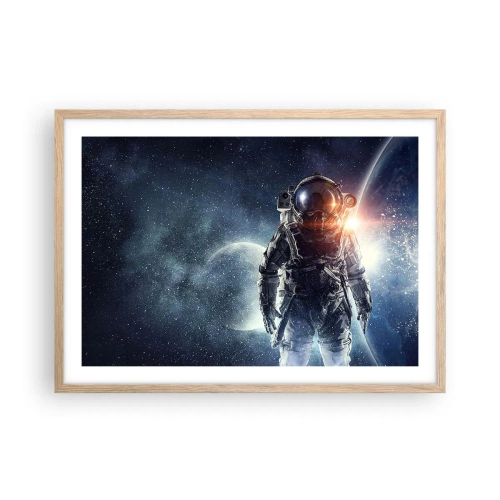 Plakat i ramme af lyst egetræ - Et kosmisk eventyr - 70x50 cm