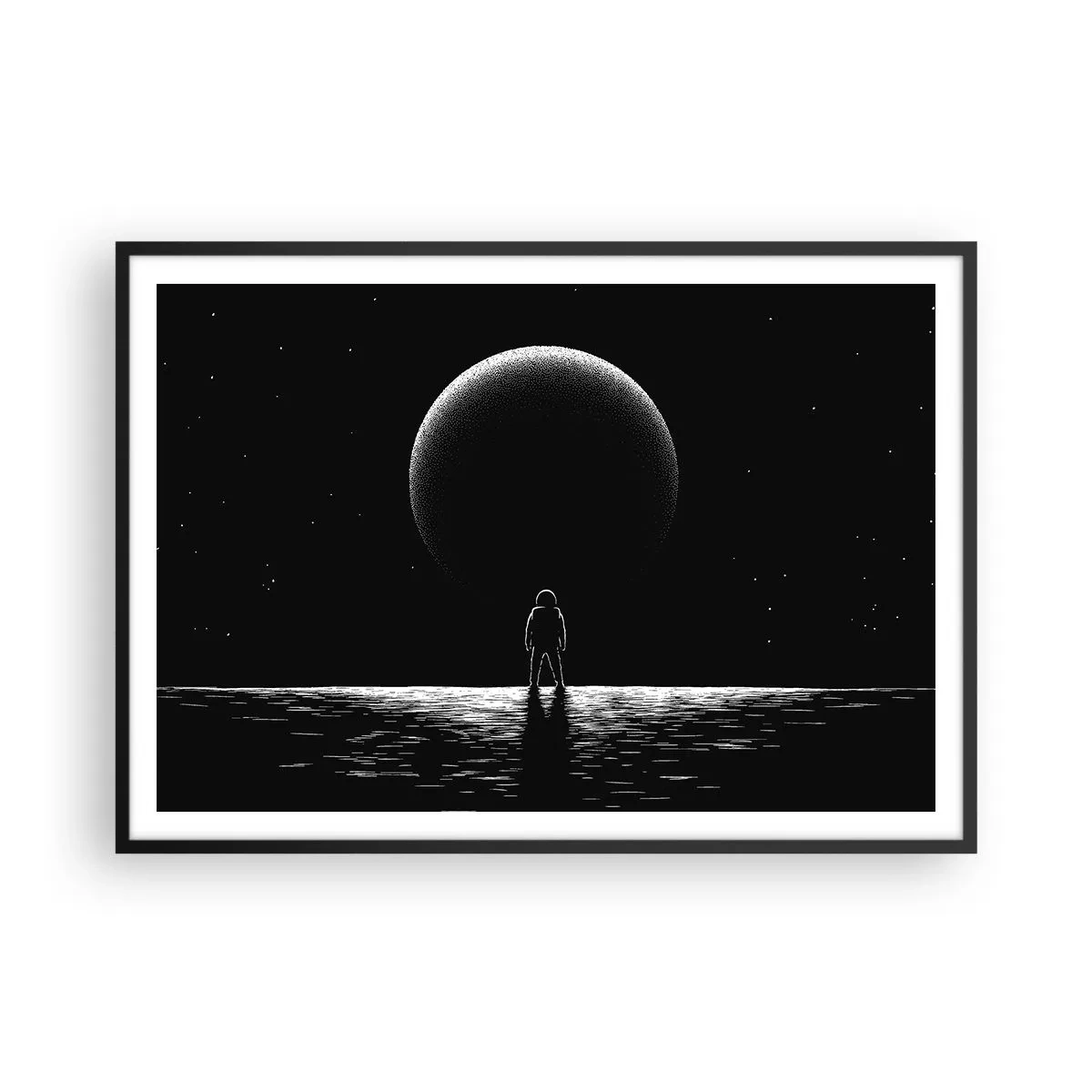 Plakat i sort ramme - Ansigt til ansigt - 100x70 cm
