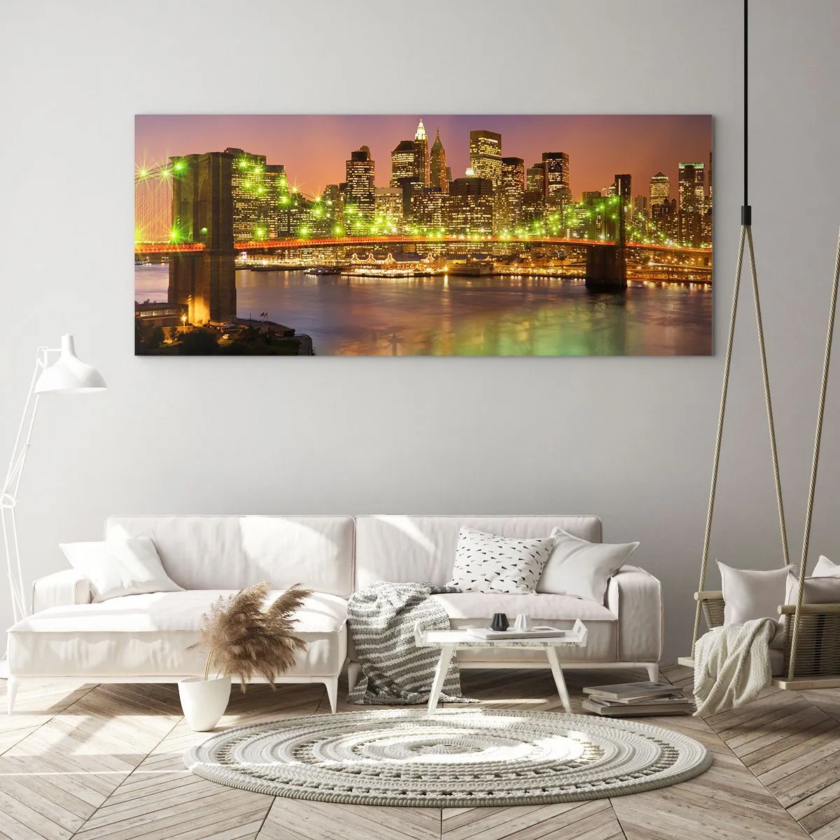 Billede på glas - Lyset går aldrig ud her - 160x50 cm