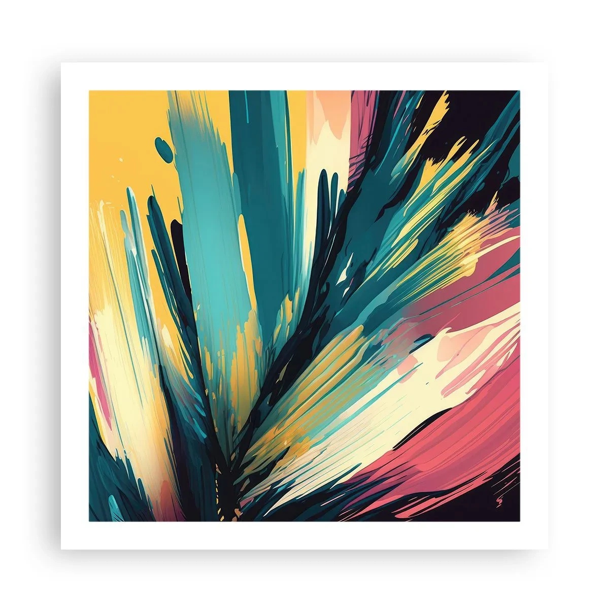 Plakat - Komposition - en eksplosion af glæde - 60x60 cm