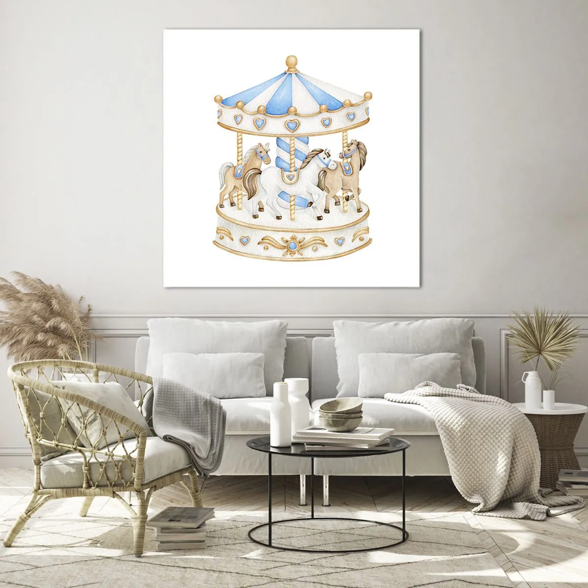 Billede på glas - Sød barndom - 60x60 cm