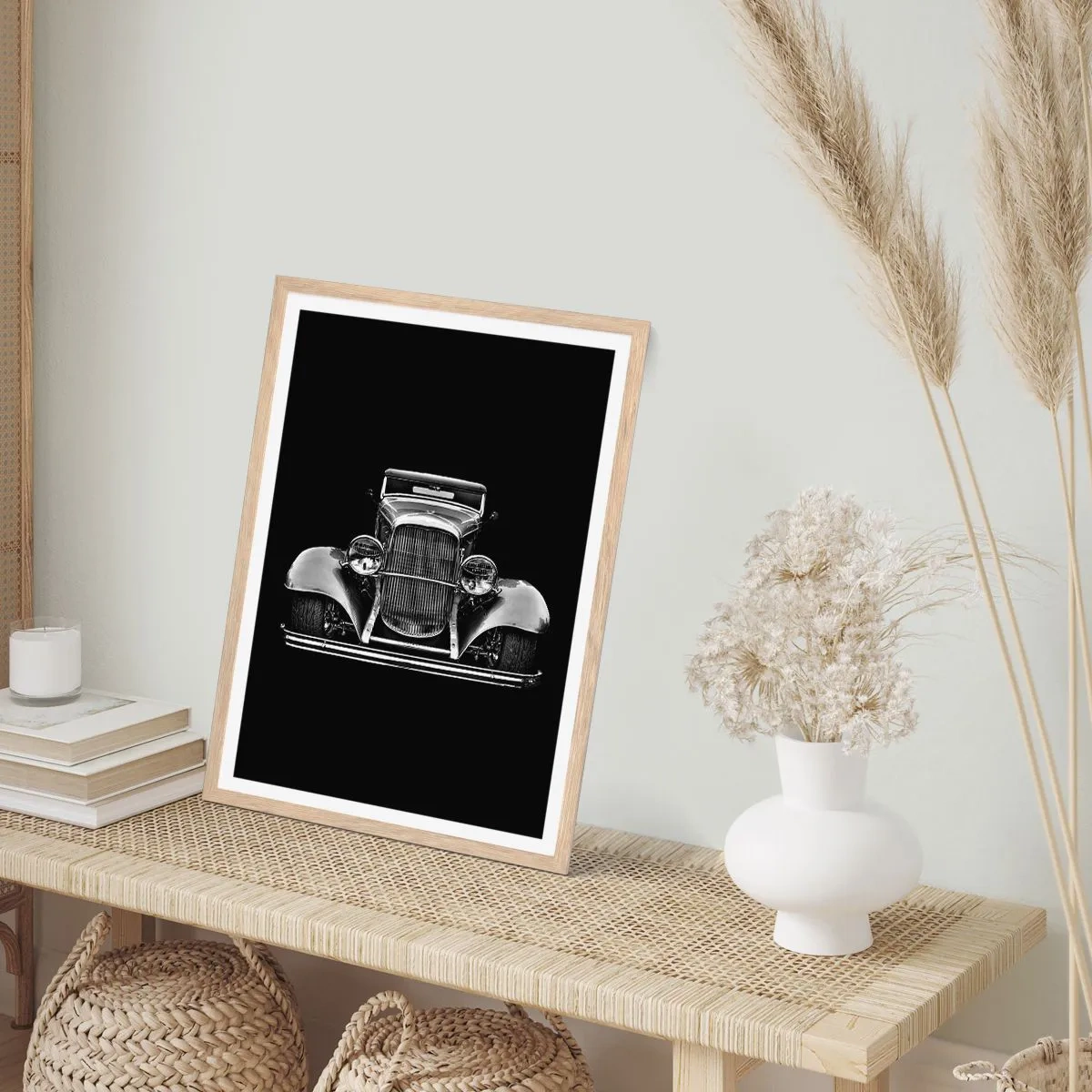 Plakat i ramme af lyst egetræ - En sand genelman - 70x100 cm