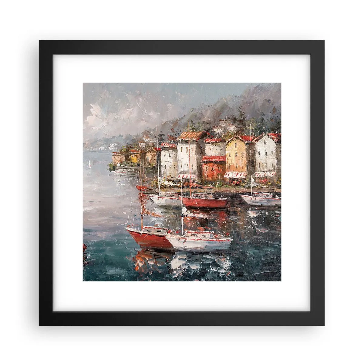 Plakat i sort ramme - Romantisk paradis - 30x30 cm