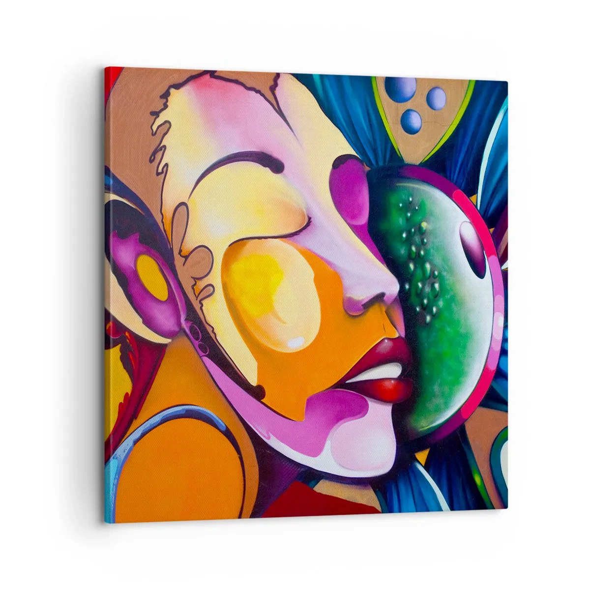 Lærredstryk - Billede på lærred - Berør med farve - 60x60 cm
