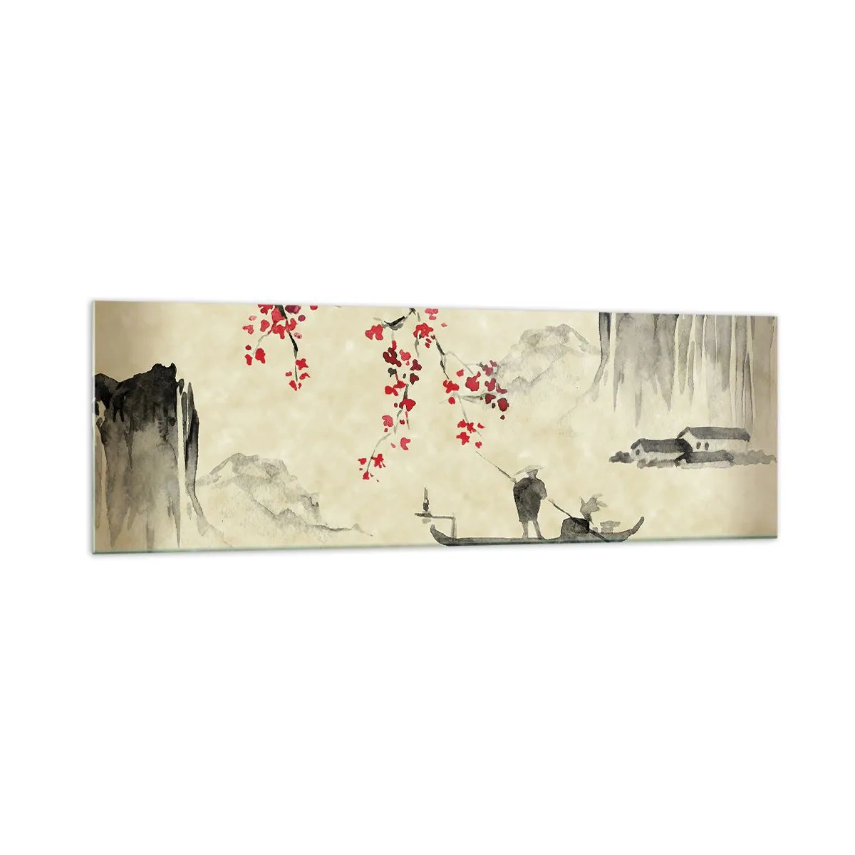 Billede på glas - I kirsebærblomsternes land - 160x50 cm